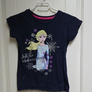 Disney Frozen Anna Themed Dark Blue Navy Kids T-Shirt Kids children Large